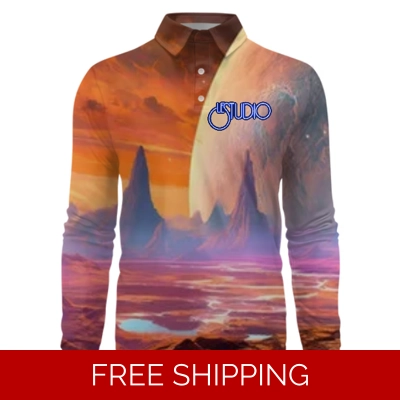 Le Studio Space Custom 3D Long-Sleeved Polo Shirt